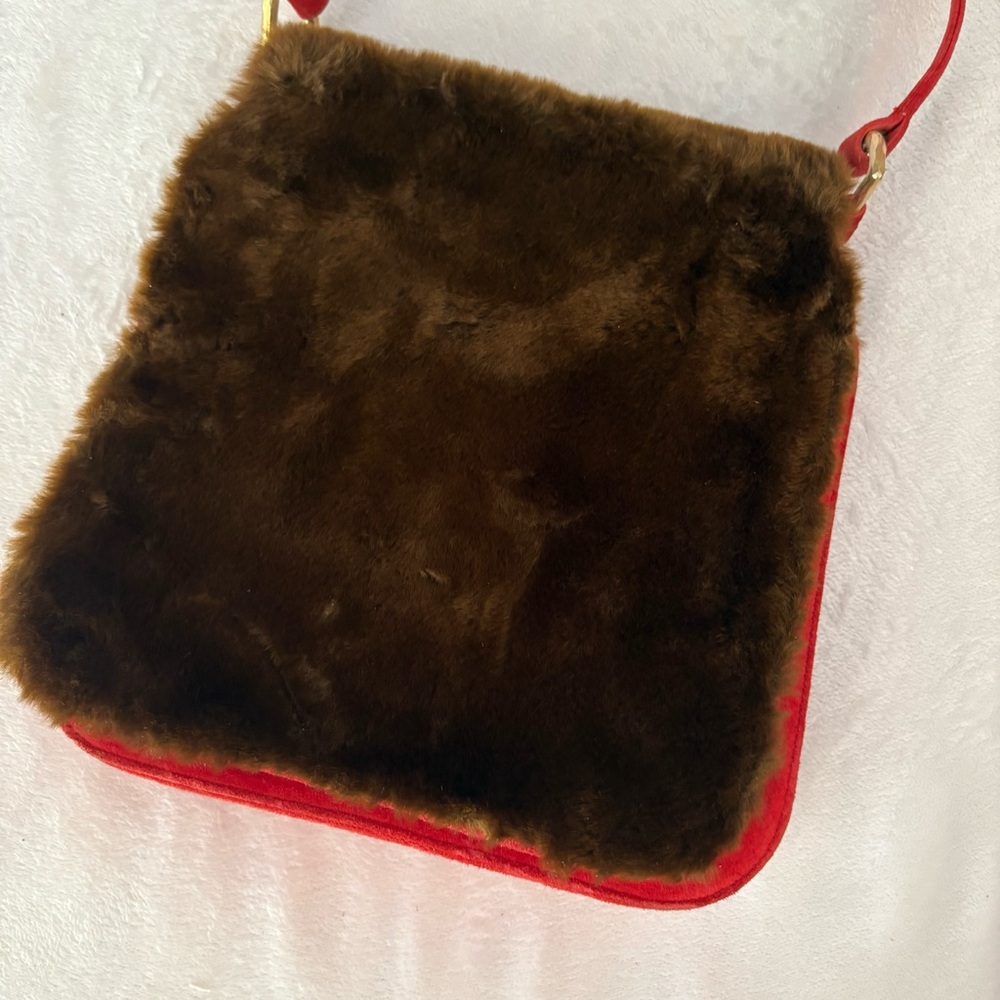 Renaud‎ Pelligrino Fur Shoulder Bag - Brown and Red